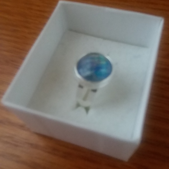 Glass beautiful cabochon adjustable ring - Picture 2 of 2